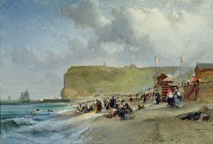Crinolinas na praia, Fecamp, 1871